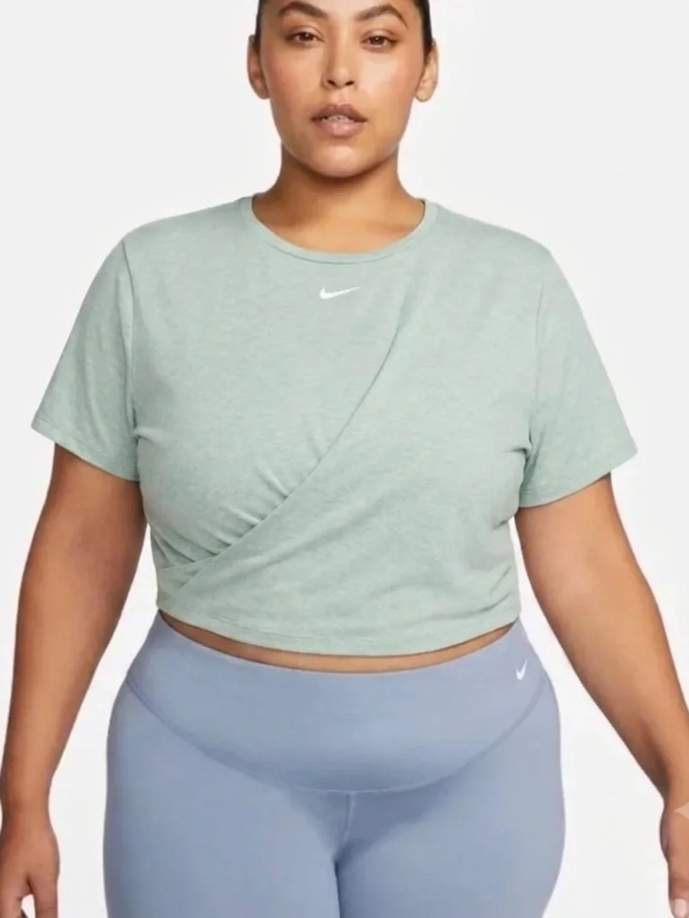 Nike Women's Dri-FIT One Luxe Twist Cropped Oversized Fit Short-Sleeve Top